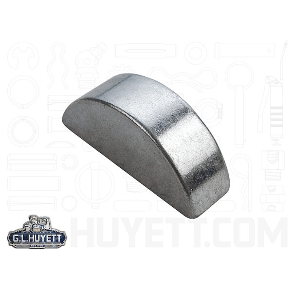 Woodruff Key, 5/16 x 1 in Key Size, 1008 SAE Number, 7/16 in H, Stainless Steel Plain